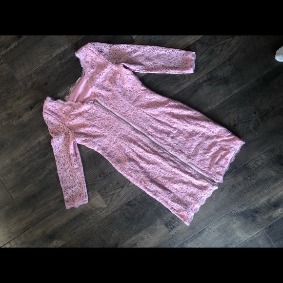 Adrianna Papell pink lace dress size 12 - Picture 2 of 5